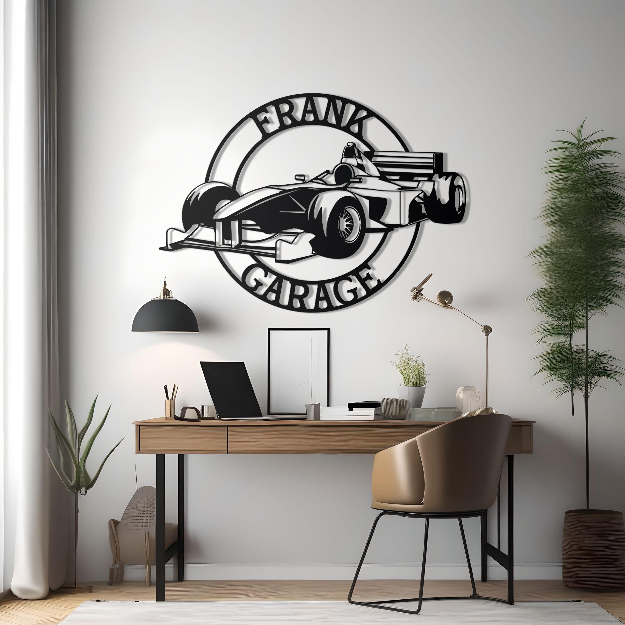 Formula 1 Custom Name Personalizable Detailed Metal Silhouette