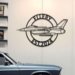 F-16 Custom Name Metal Silhouette