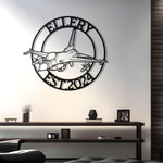 F-16 Custom Name Metal Plane Wall Decor