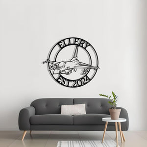 F-16 Custom Name Metal Plane Wall Decor