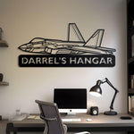 F-22 Custom Name Detailed Metal Plane Silhouette