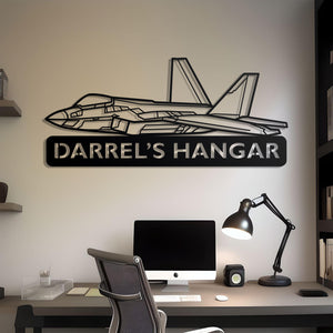 F-22 Custom Name Detailed Metal Plane Silhouette