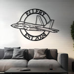 F-22 Raptor Custom Name Metal Silhouette