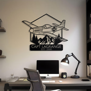 F-35 Lightning Custom Name Metal Silhouette