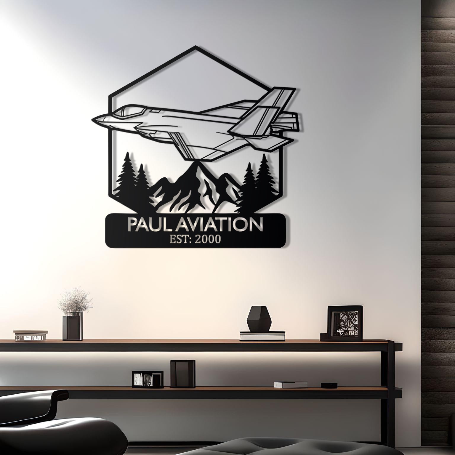 F-35 Custom Name Metal Plane Silhouette