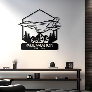 F-35 Custom Name Metal Plane Silhouette