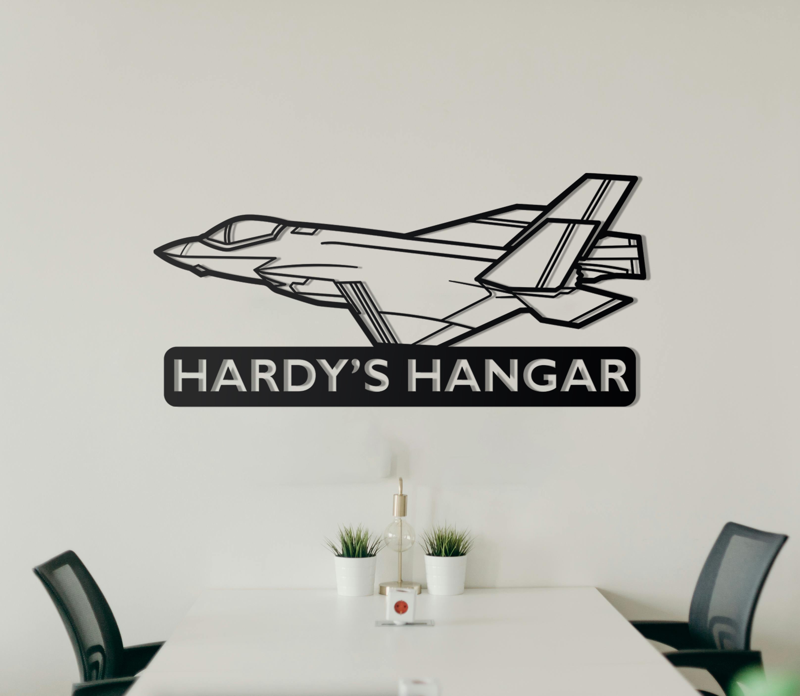F-35 Custom Name Detailed Metal Wall Decor