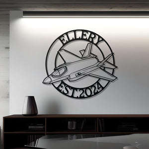 F-35 Custom Name Metal Wall Art