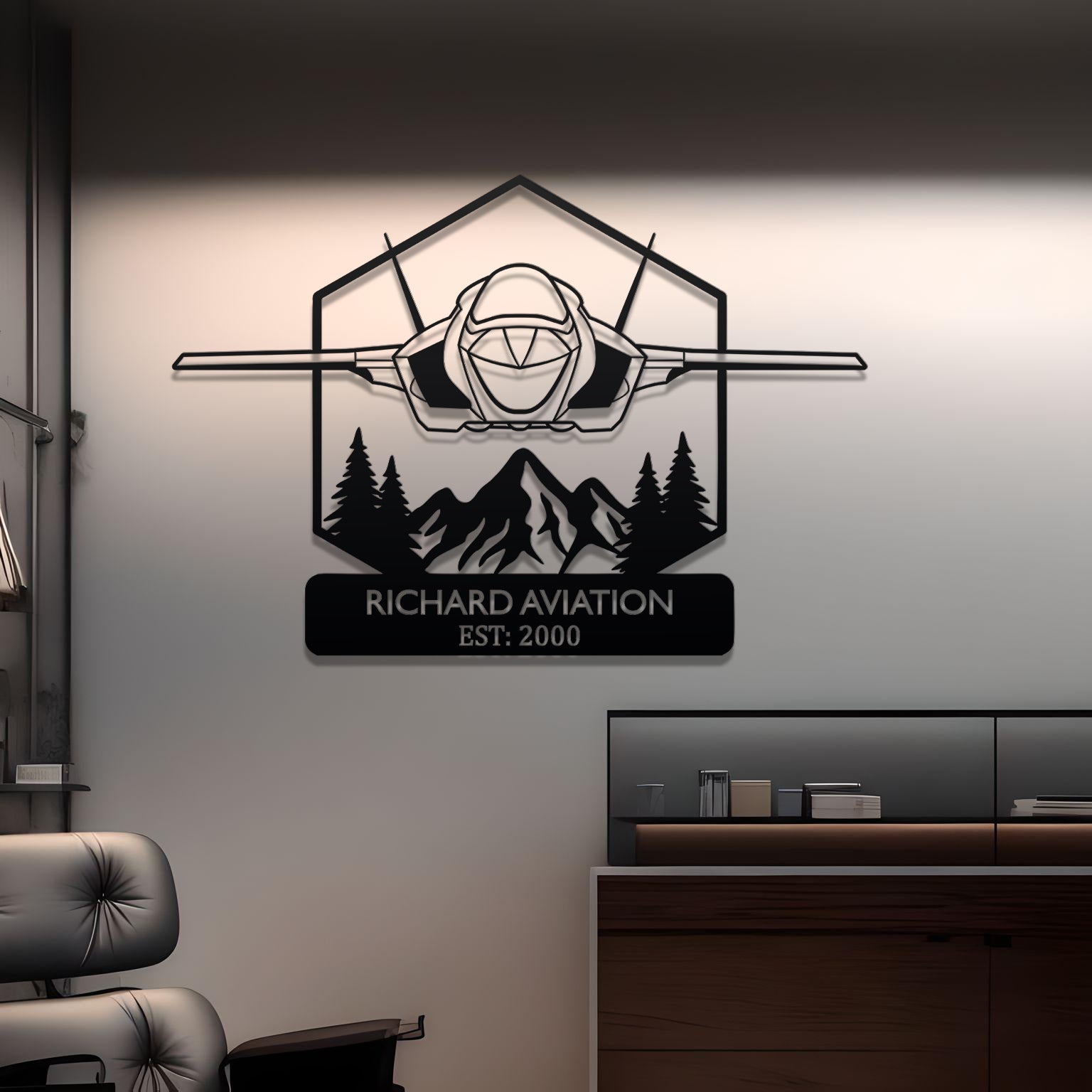 F-35 Custom Name Metal Wall Decor