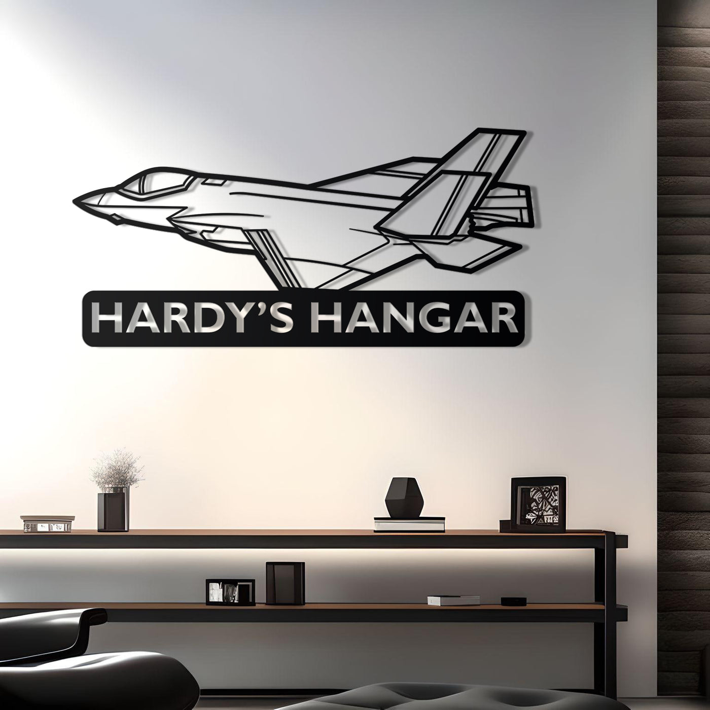 F-35 Custom Name Detailed Metal Wall Decor