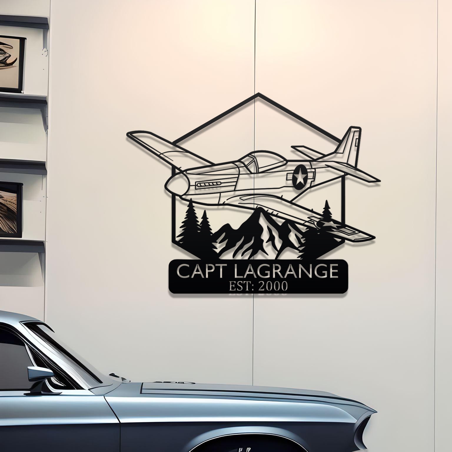 F-35 Lightning Custom Name Metal Silhouette