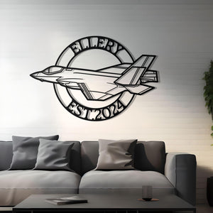 F-35 Custom Name Detailed Metal Wall Decor