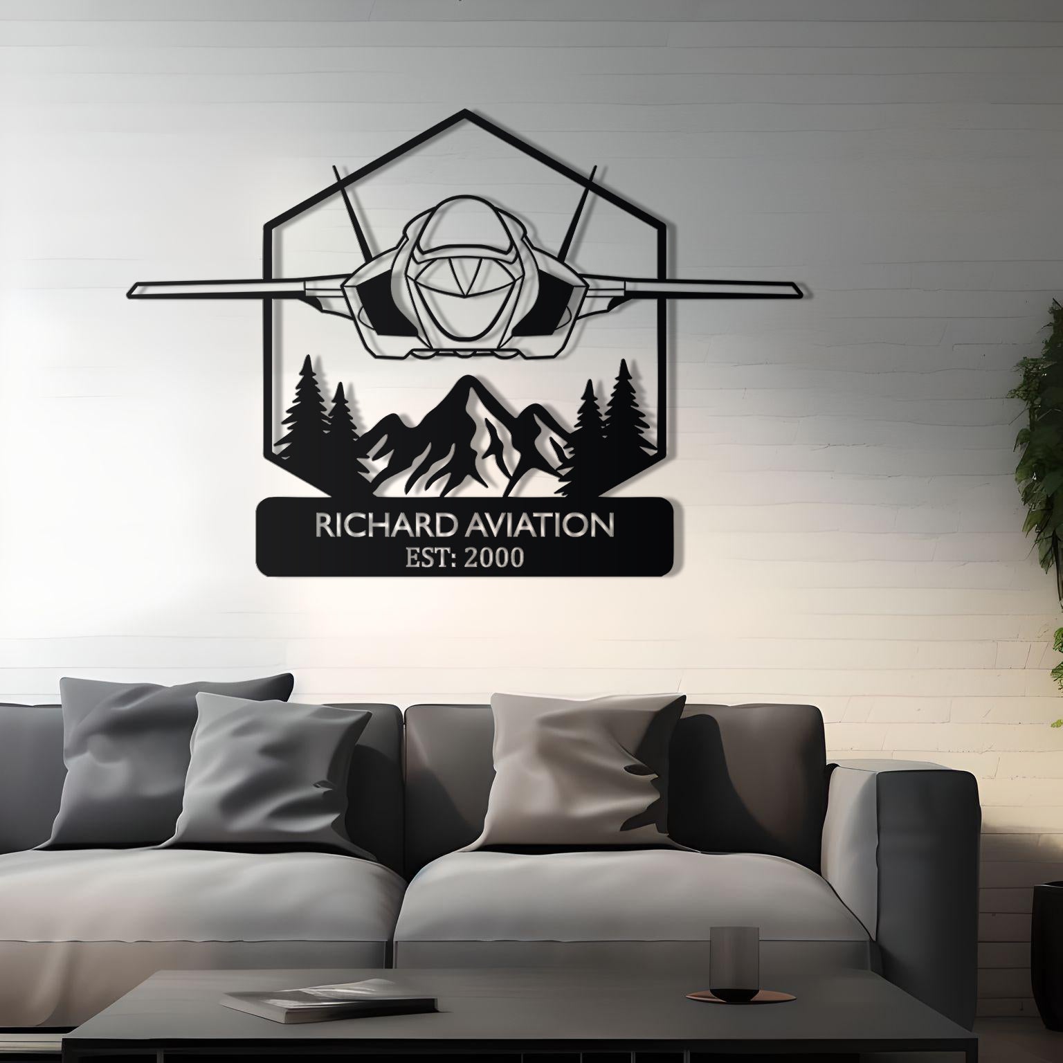 F-35 Custom Name Metal Wall Decor