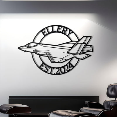 F-35 Custom Name Detailed Metal Wall Decor