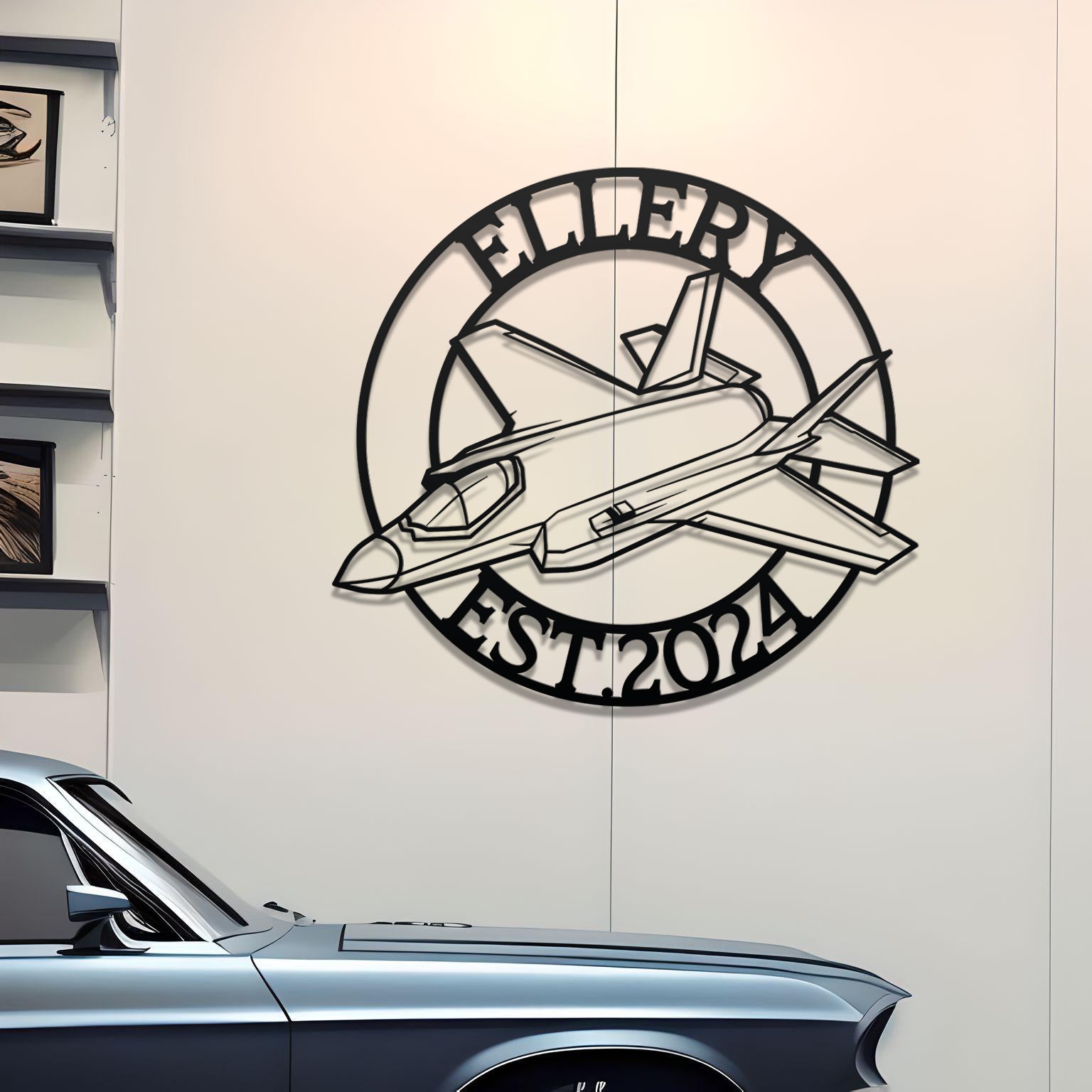 F-35 Custom Name Metal Wall Art