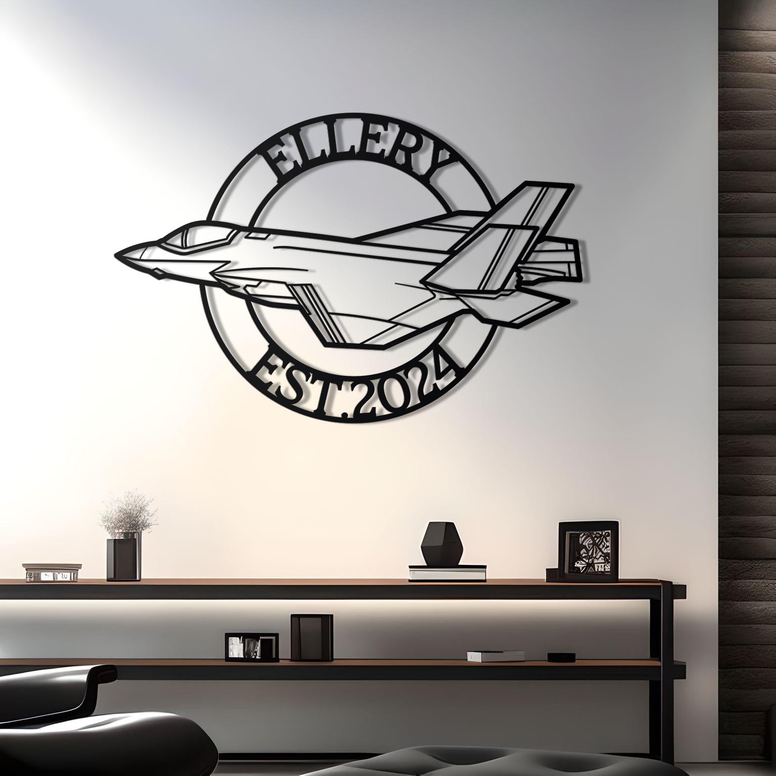 F-35 Custom Name Detailed Metal Wall Decor