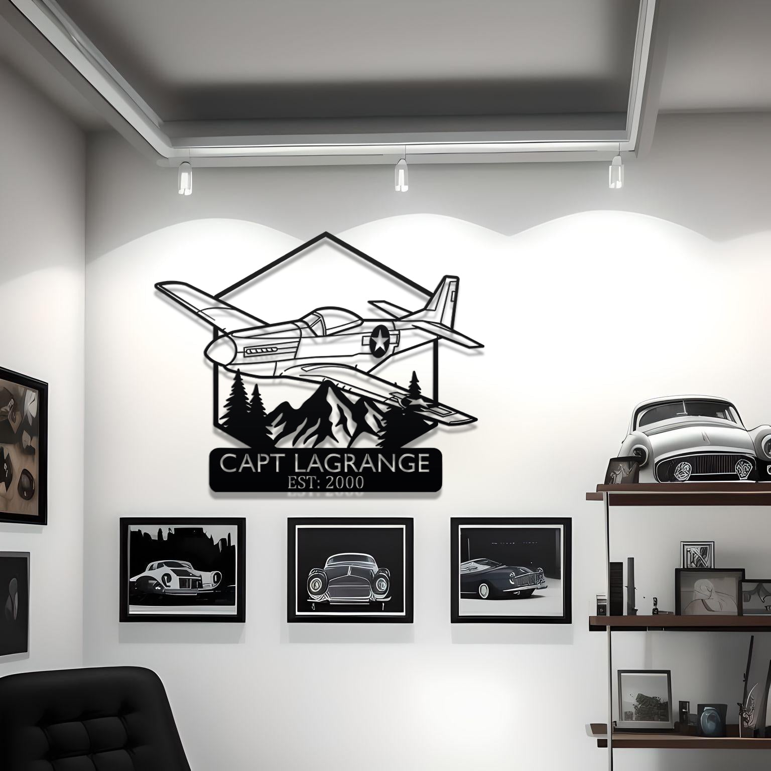 F-35 Lightning Custom Name Metal Silhouette