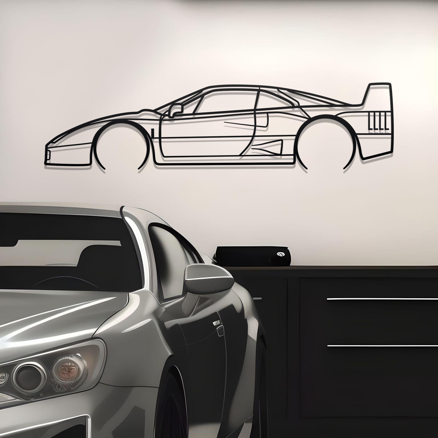 1990 Ferrari F40 Metal Wall Decor