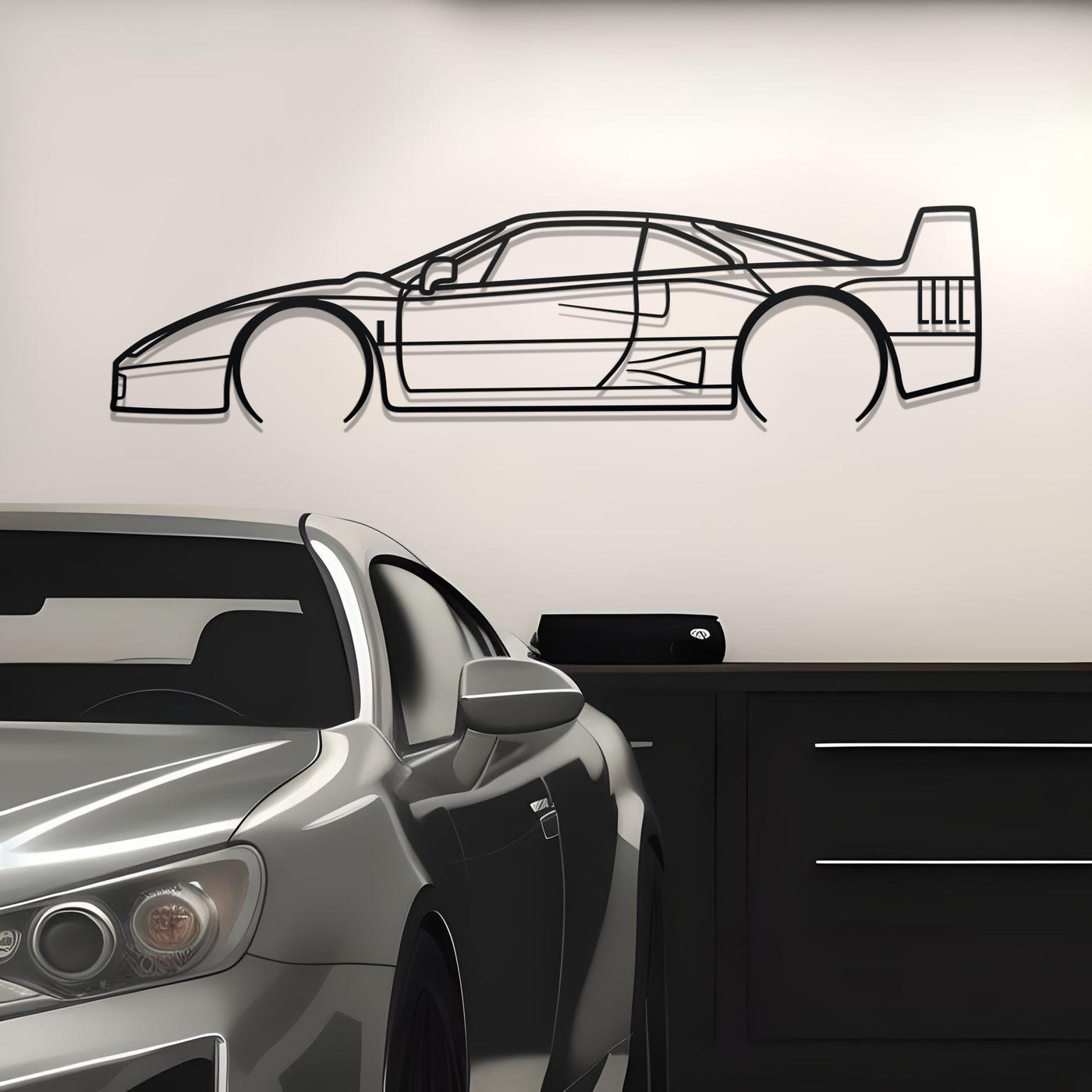 1990 Ferrari F40 Metal Wall Decor