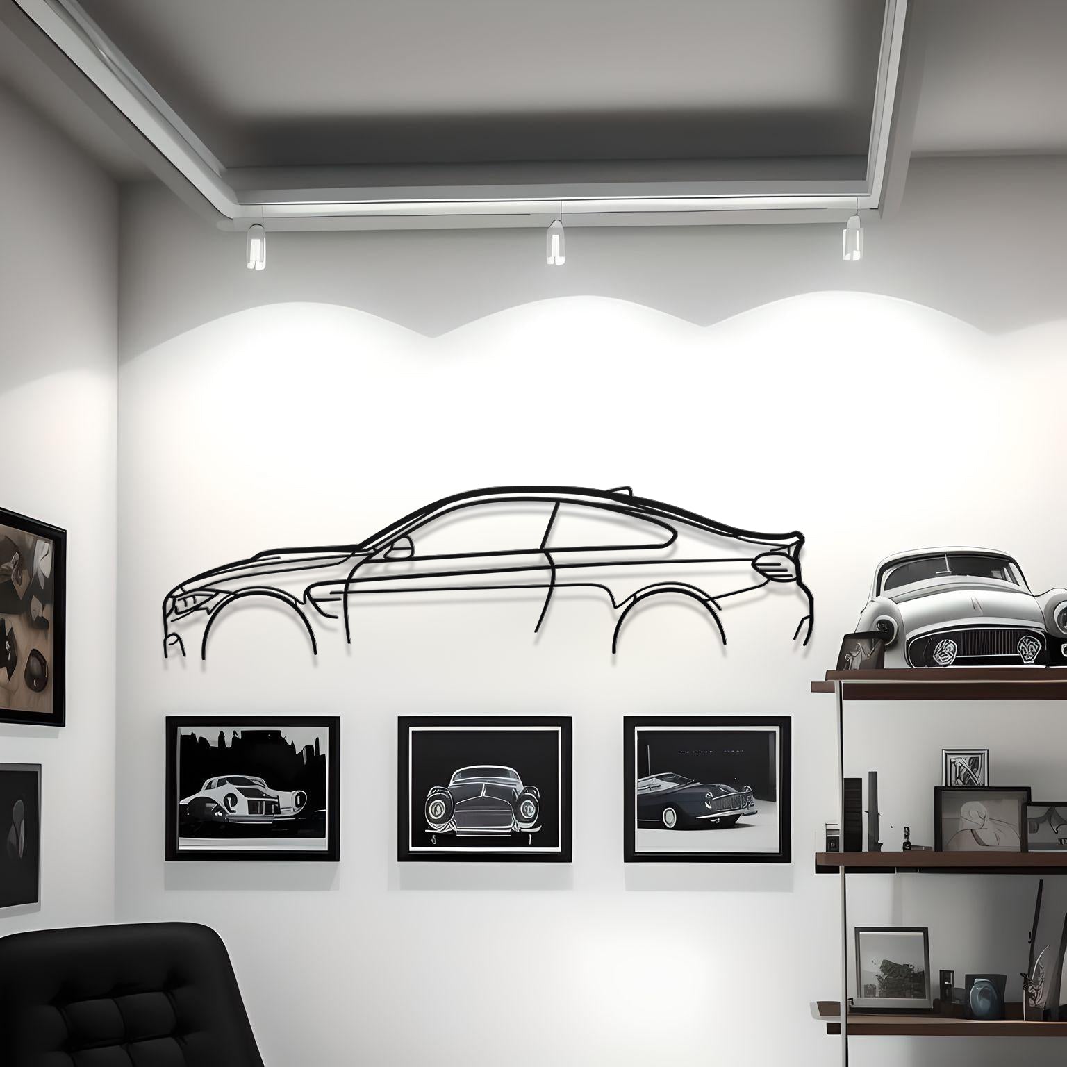 BMW M4 F82 Classic Metal Silhouette
