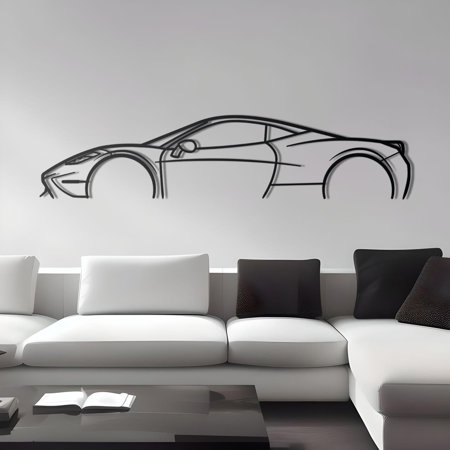 Ferrari 458 Detailed Metal Silhouette