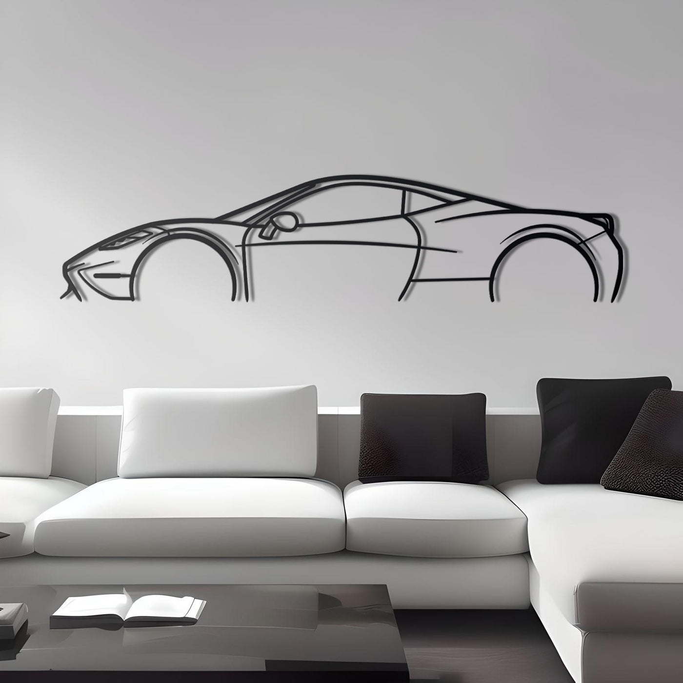 Ferrari 458 Detailed Metal Silhouette