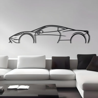 Ferrari 458 Detailed Metal Silhouette