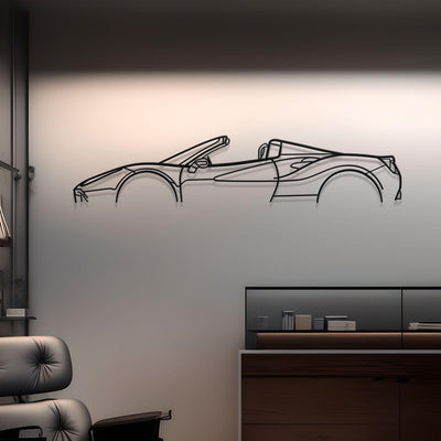 Ferrari 488 Spider Metal Silhouette