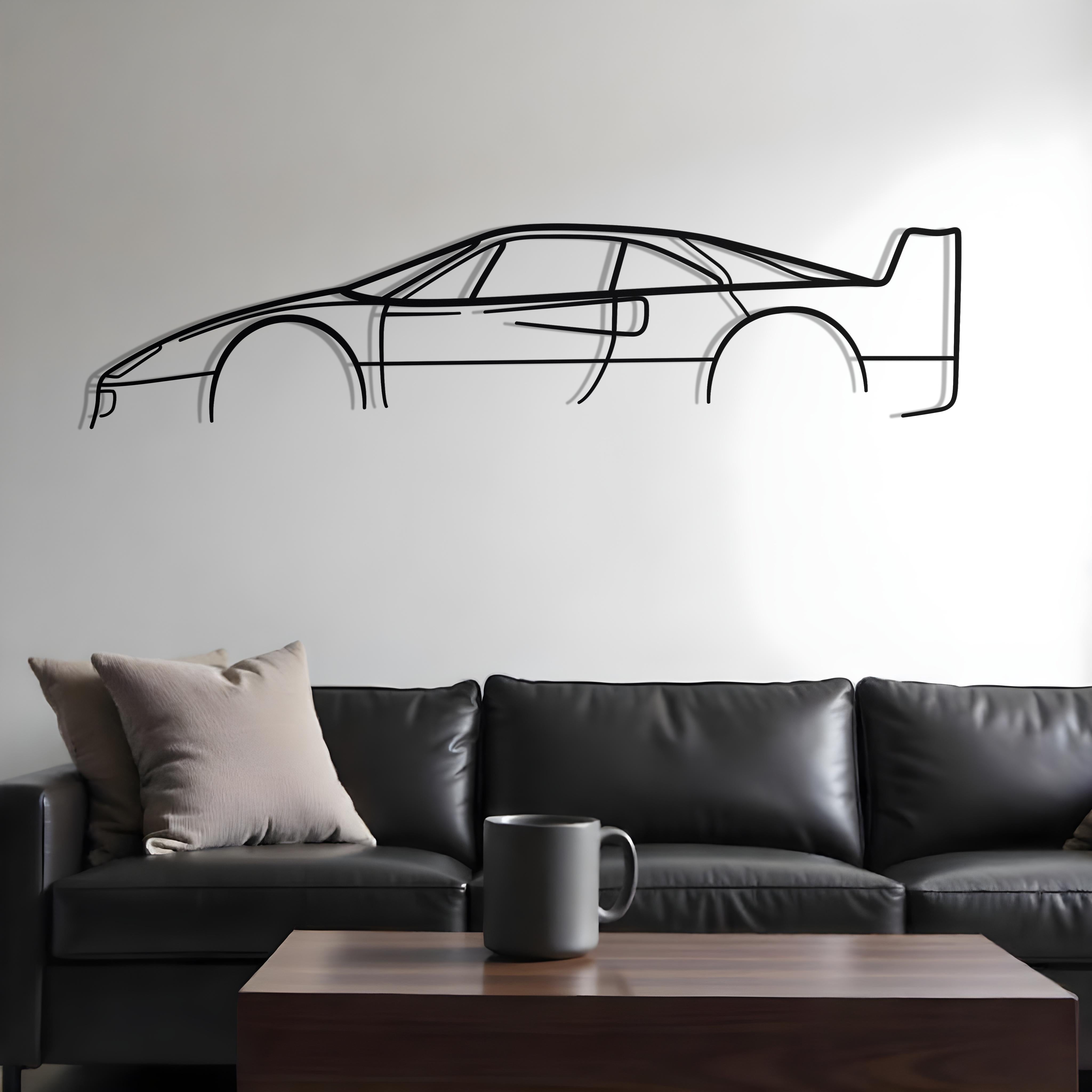 Ferrari F40 Classic Metal Silhouette