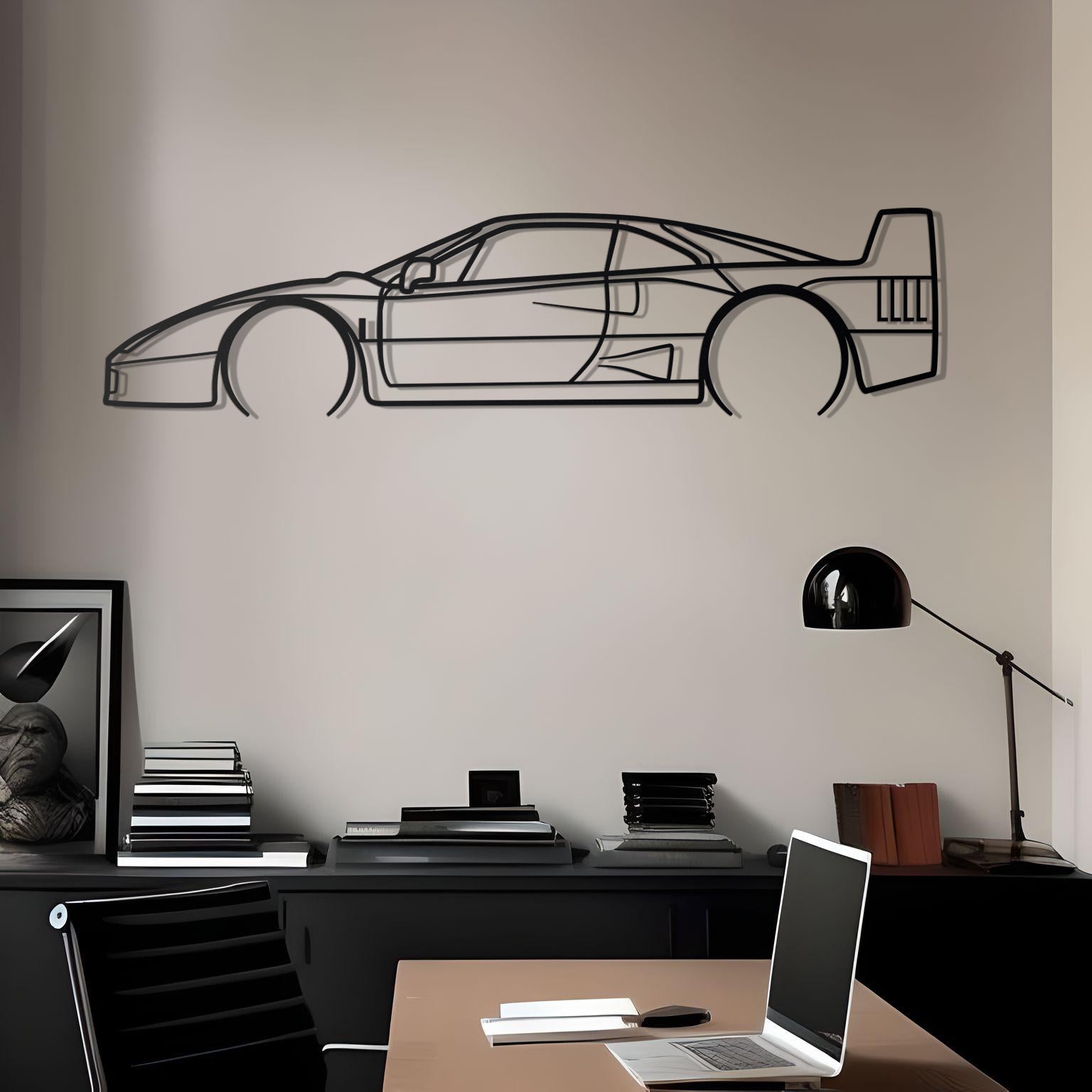 1990 Ferrari F40 Metal Wall Decor