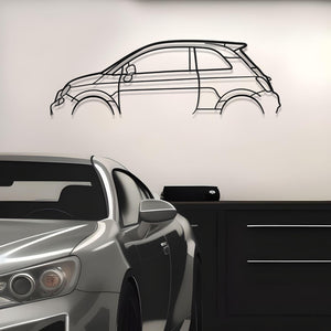 Fiat 500 Classic Metal Silhouette