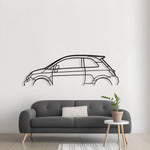 Fiat 500 Classic Metal Silhouette