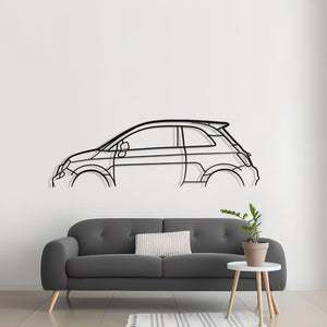 Fiat 500 Classic Metal Silhouette