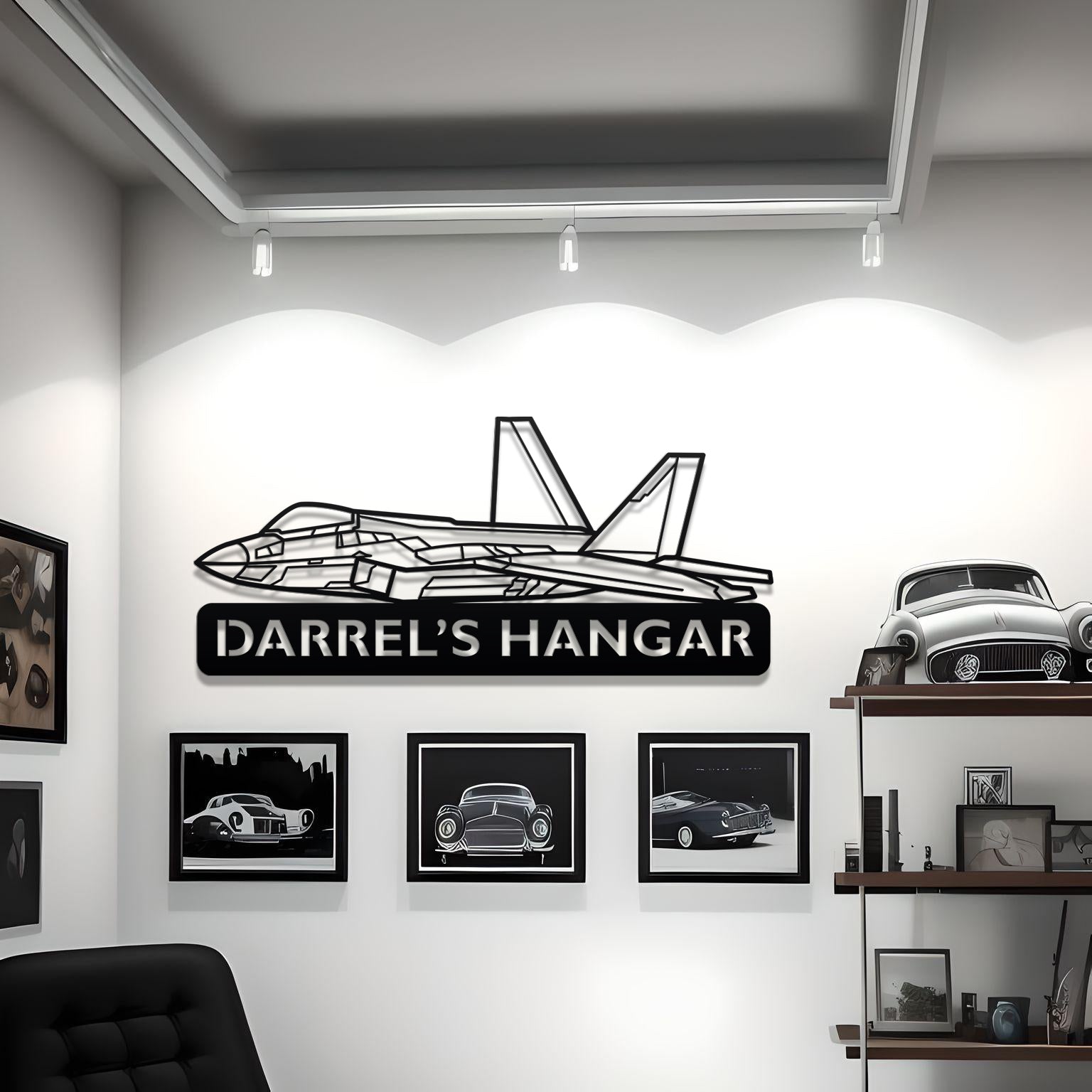 F-22 Custom Name Detailed Metal Plane Silhouette
