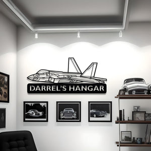 F-22 Custom Name Detailed Metal Plane Silhouette
