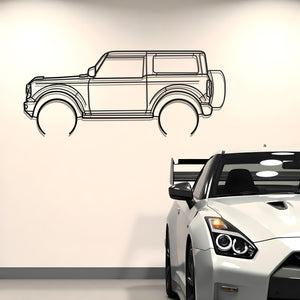 2021 Ford Bronco Detailed Metal Car Silhouette