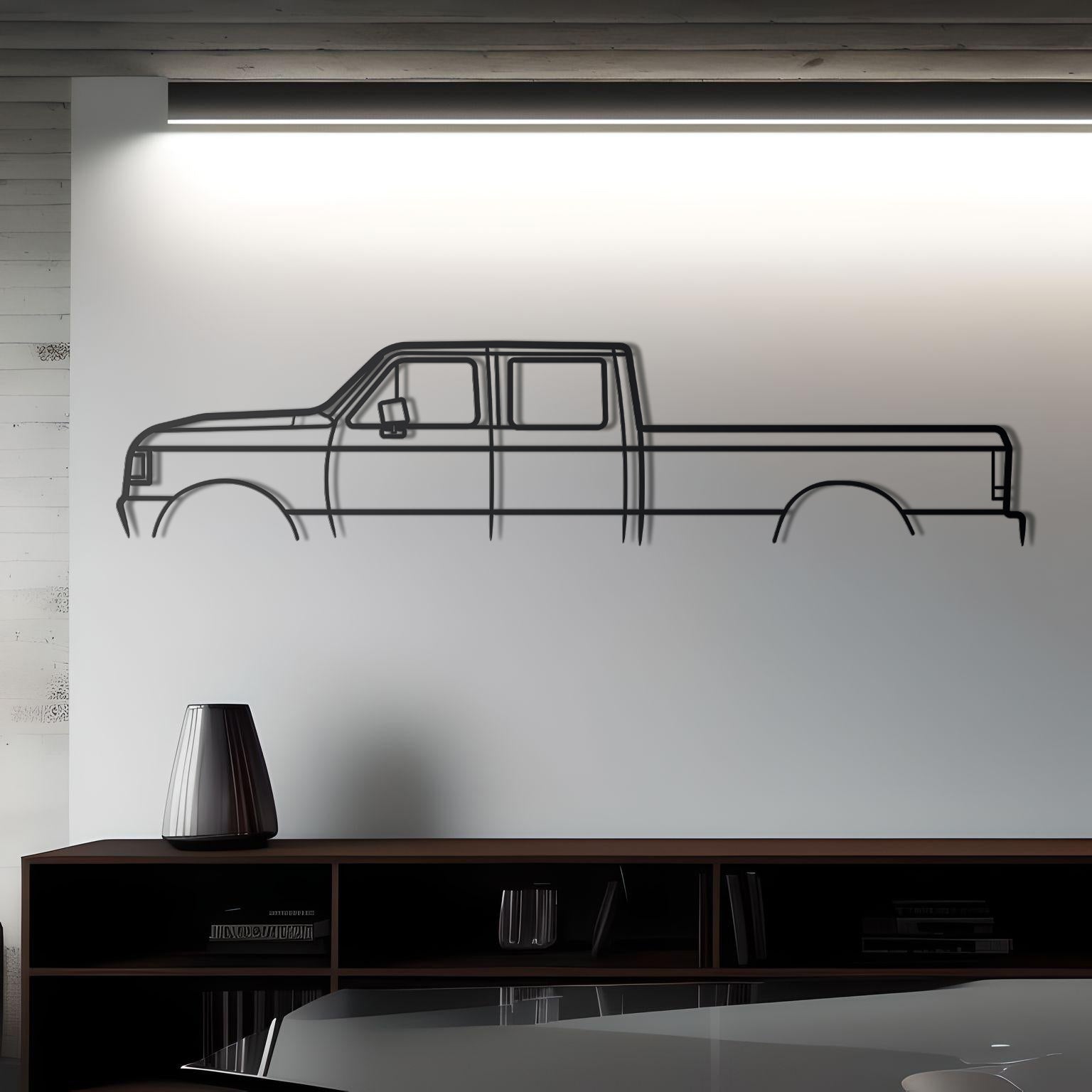 1990 Ford F-350 Detailed Metal Silhouette