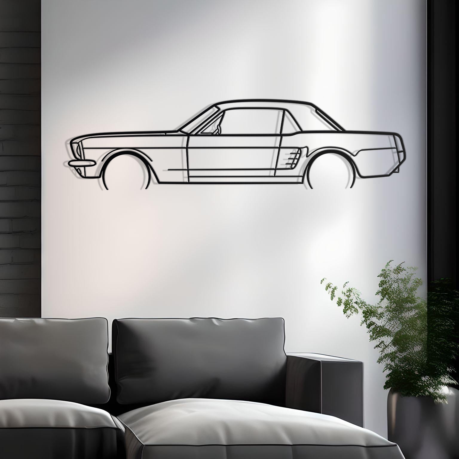 Ford Mustang Coupe 1966 Metal Silhouette