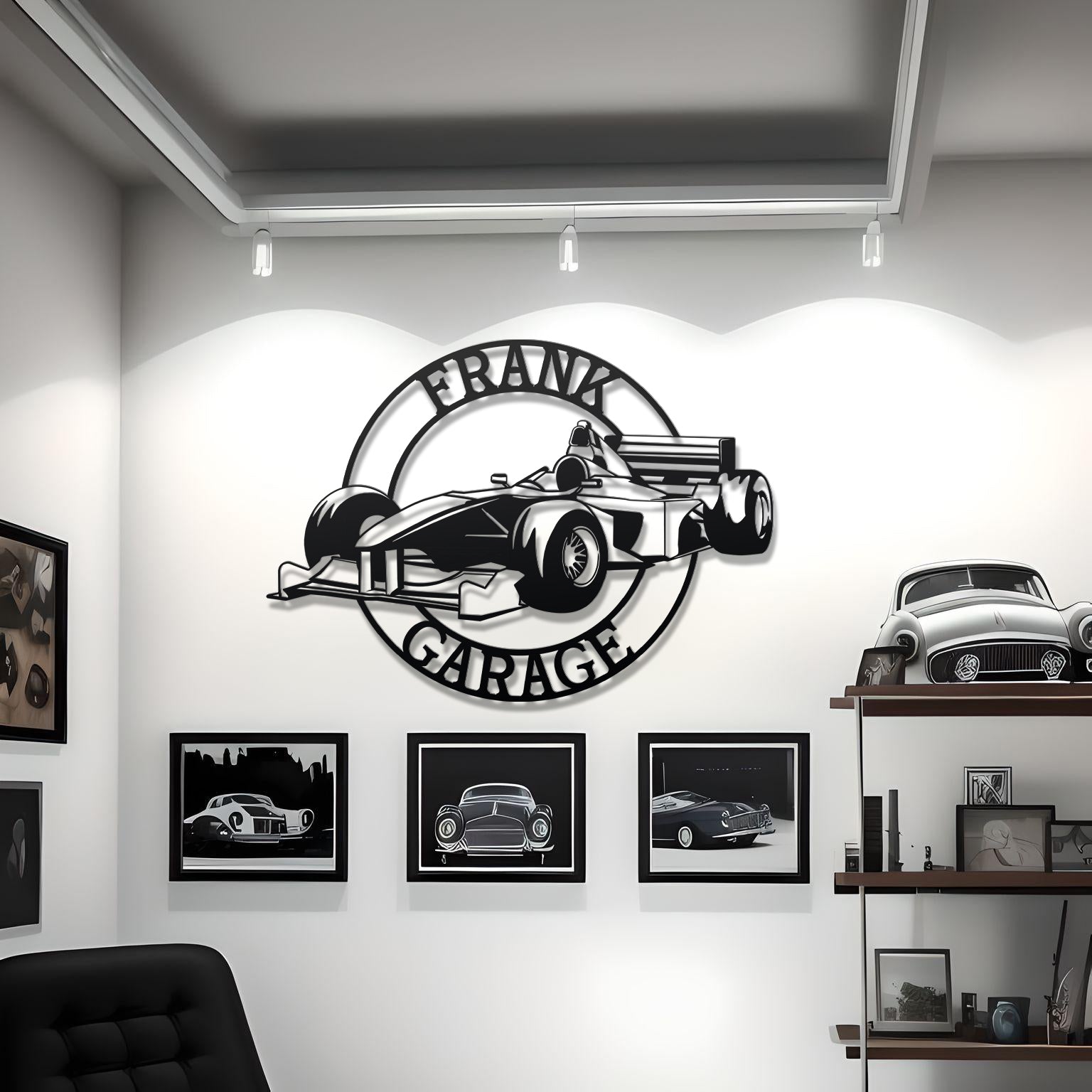Formula 1 Custom Name Personalizable Detailed Metal Silhouette