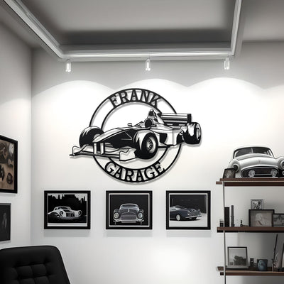 Formula 1 Custom Name Personalizable Detailed Metal Silhouette