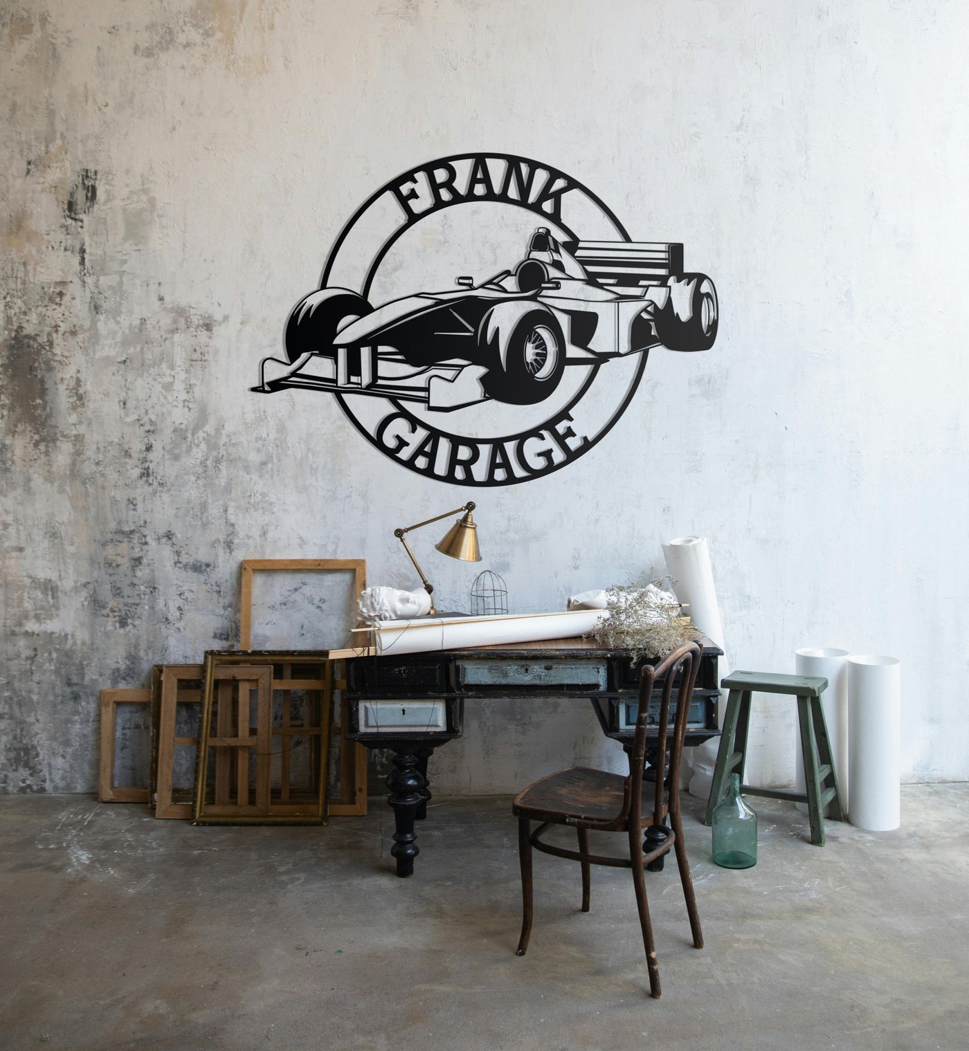 Formula 1 Custom Name Personalizable Detailed Metal Silhouette