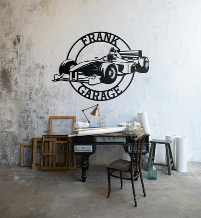 Formula 1 Custom Name Personalizable Detailed Metal Silhouette