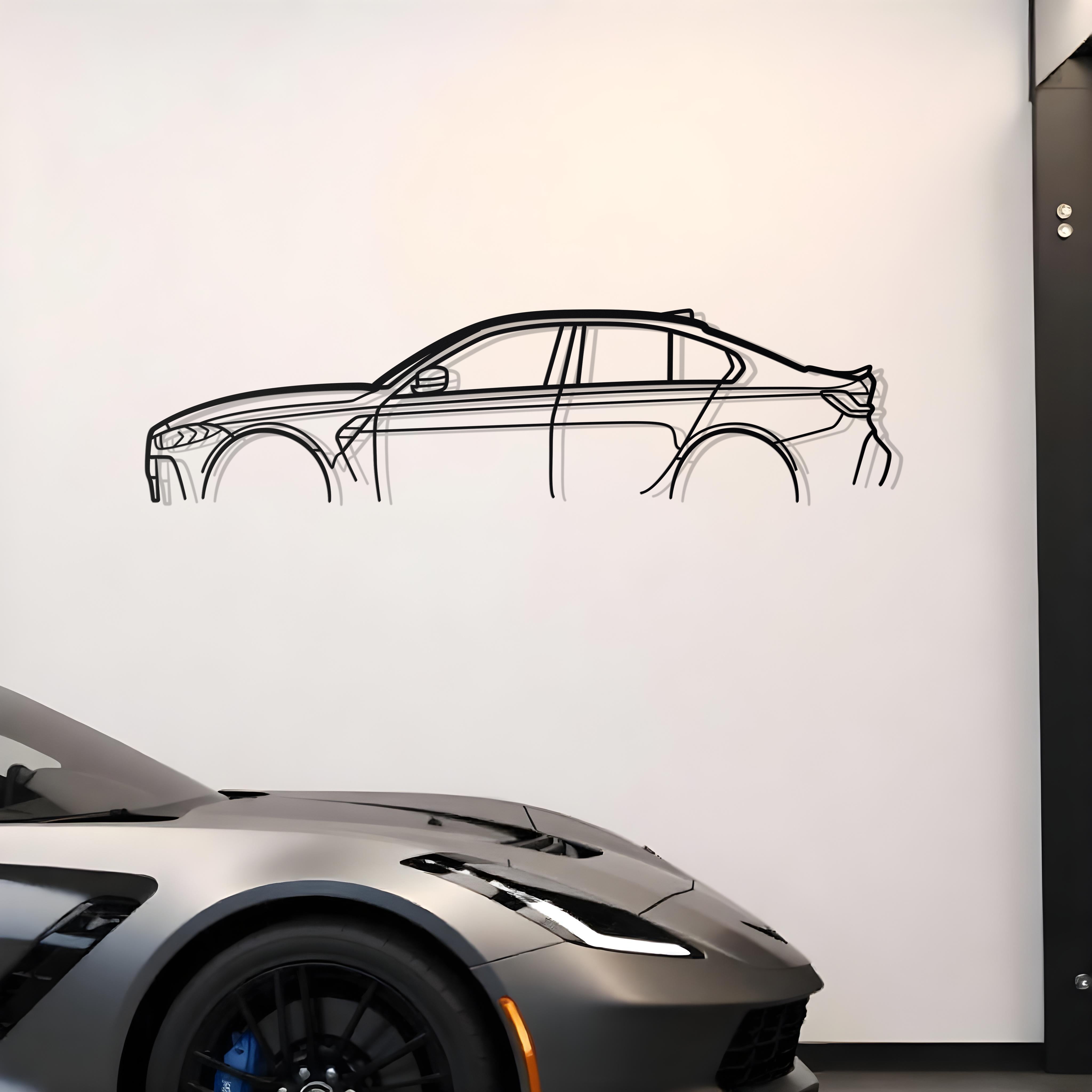 BMW M3 G80 Classic Metal Silhouette