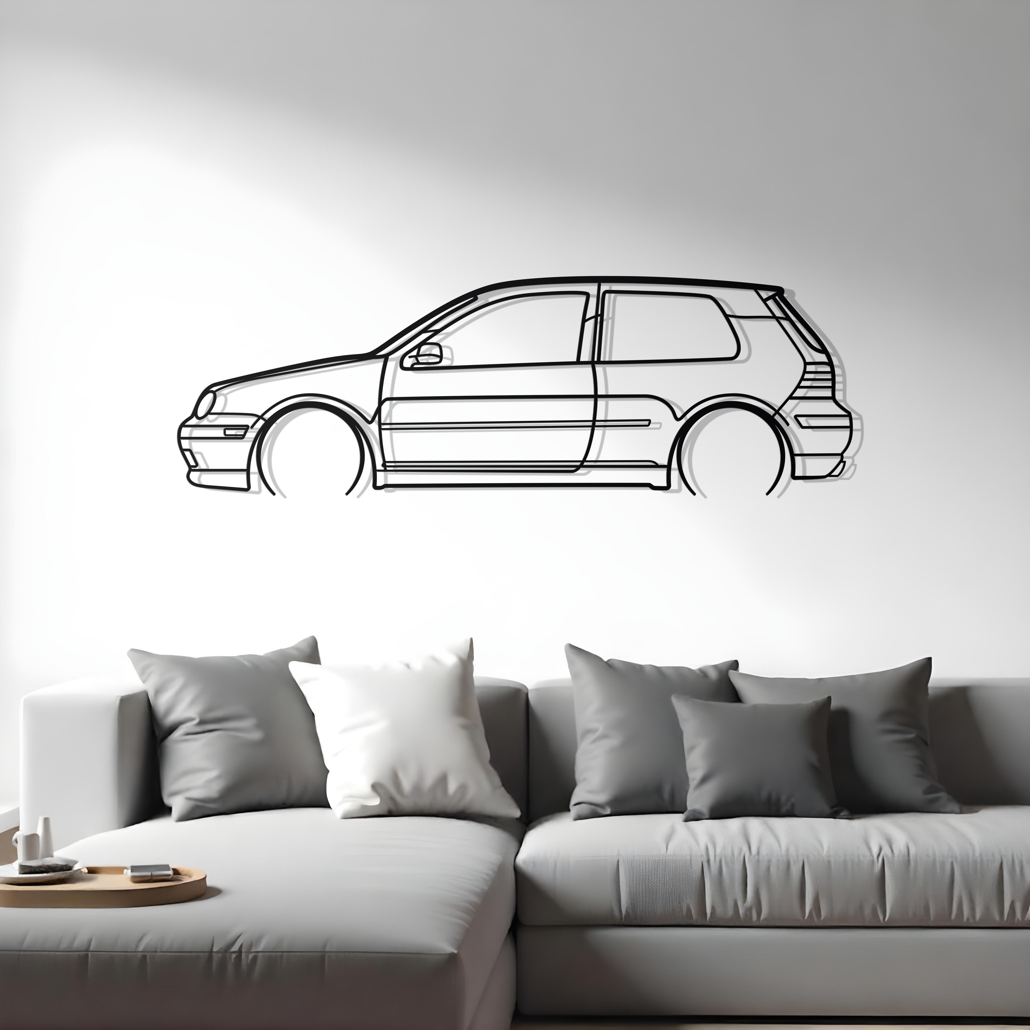 Volkswagen Golf GTI Mk4 Metal Silhouette