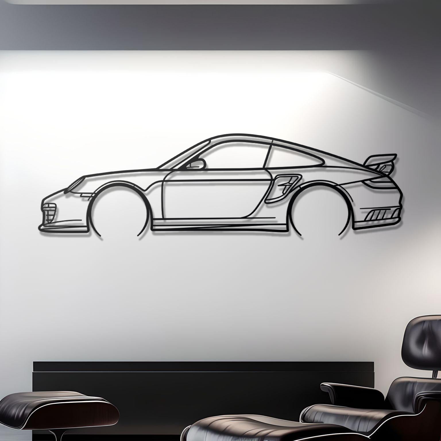 2008 Porsche 997 GT2 Metal Wall Art