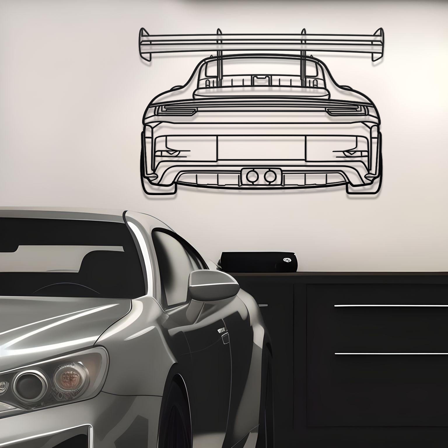 2023 Porsche 911 (992) GT3 RS Back Metal Silhouette