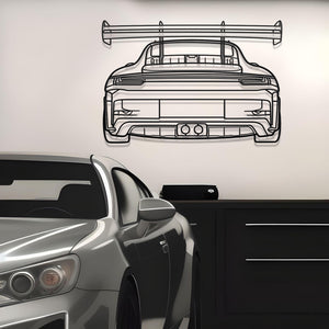 2023 Porsche 911 (992) GT3 RS Back Metal Silhouette