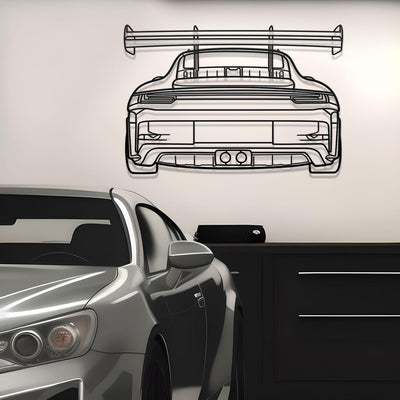 2023 Porsche 911 (992) GT3 RS Back Metal Silhouette