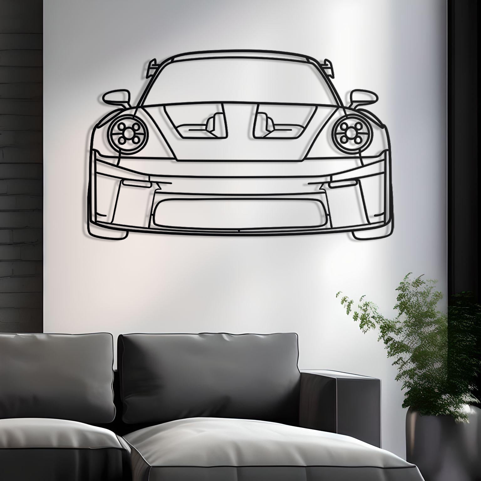 2023 Porsche 911 GT3 RS (992) Front Metal Silhouette