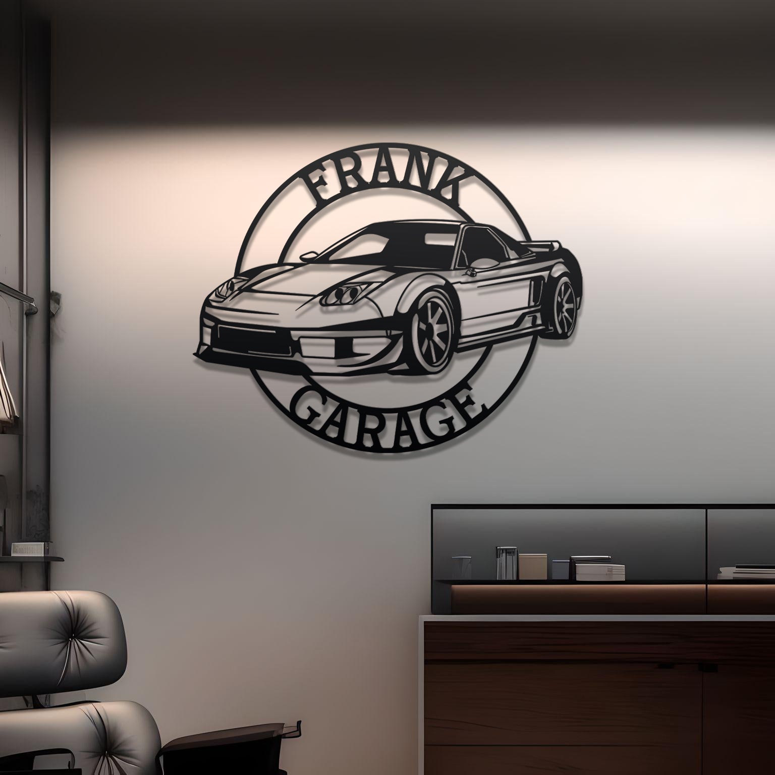 Honda NSX Custom Name Personalizable Detailed Metal Silhouette